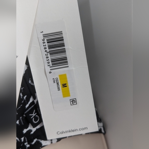 Calvin Klein One Piece Swimsuit Size M Abstract Print Logo Strap - Picture 4 of 5